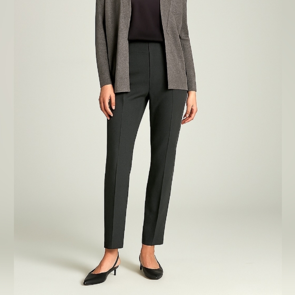 Thalian Pull Up Slim Straight Leg Pants Dark Gray 10